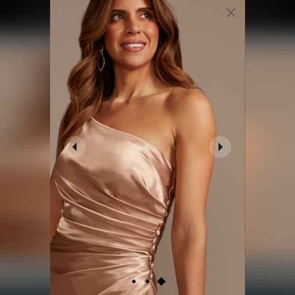 Galina Signature Dresses & Skirts - ✨️ GALINA SIGNATURE charmeuse draped one-shoulder Quartz Slit Maxi Dress. Sz 6
